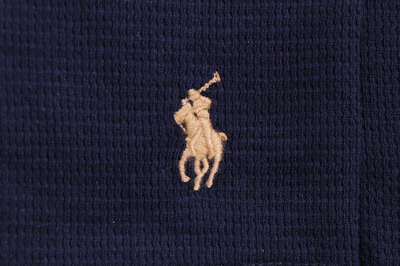 POLO RALPH LAUREN WAFFLE-KNIT THERMAL SHIRT (PWLE2R-AHSR:NAVY)