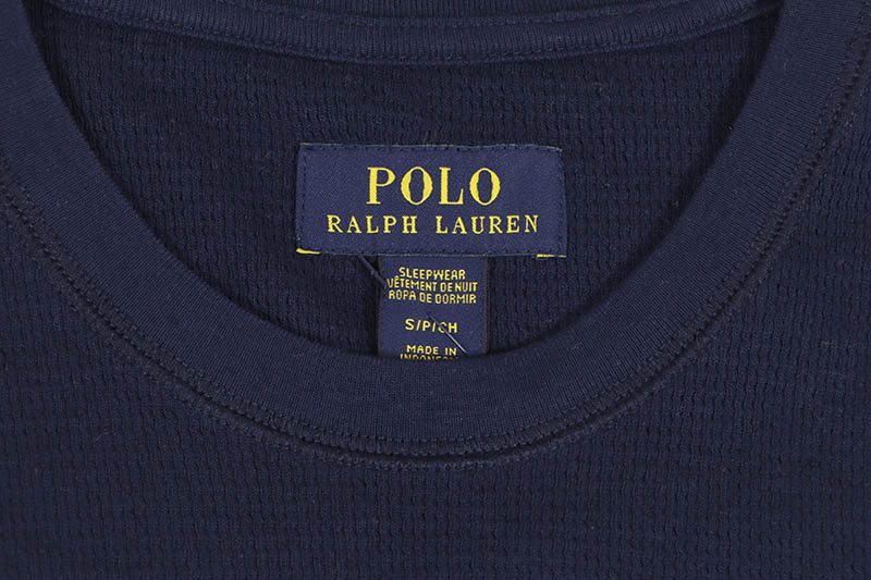 POLO RALPH LAUREN WAFFLE-KNIT THERMAL SHIRT (PWLE2R-AHSR:NAVY)
