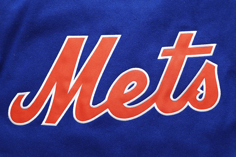 JH Design NEW YORK METS REVERSIBLE WOOL POLY TWILL JACKET (MET103SHL0:ROYAL)