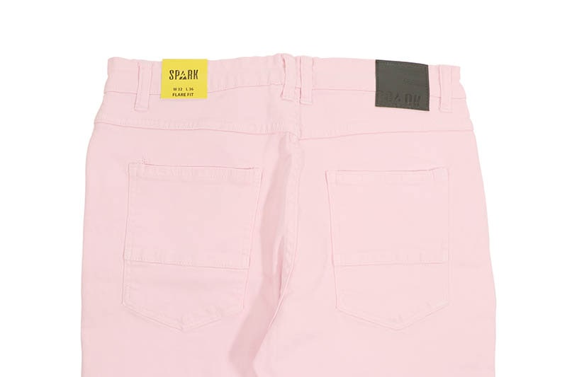 SPARK STRETCH STACKED TWILL PANTS WITH FRAYED PATCH (S3016T:PINK)