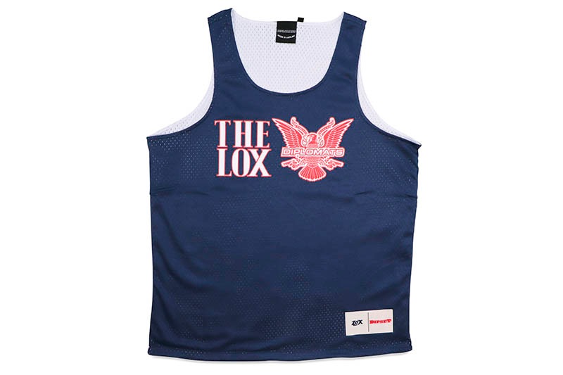 DIPLOMATS EMPIRE DIPSET x THE LOX NY BASKET JERSEY (WHITE/NAVY)