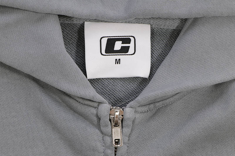 CUTTHROAT LOGO ZIP HOODIE (GREY) | Brand,A-F,CUTTHROAT