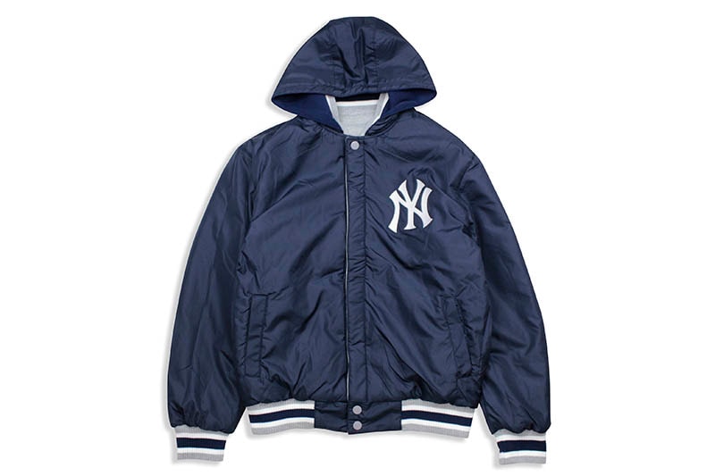 JH Design NEW YORK YANKEES REVERSIBLE FLEECE AND FAUX LEATHER