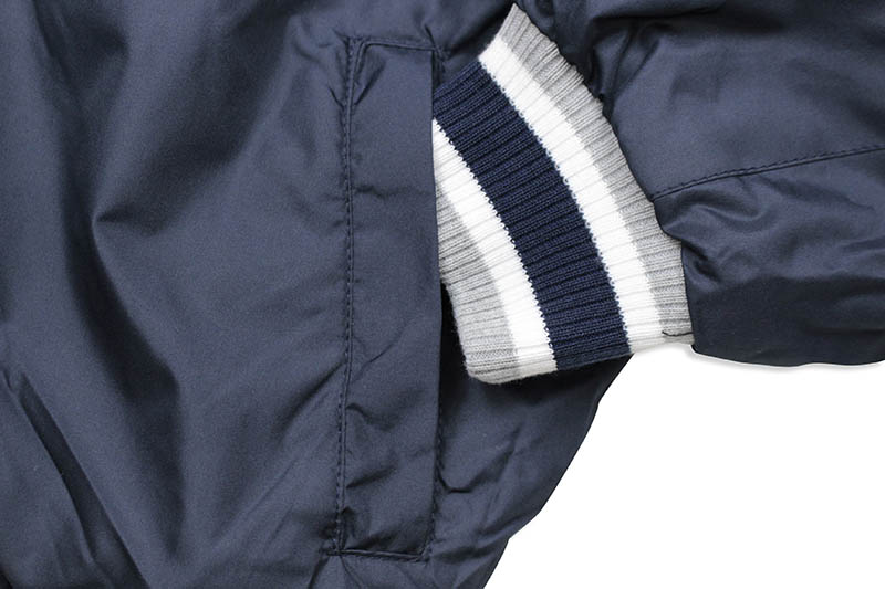 JH Design NEW YORK YANKEES REVERSIBLE FLEECE AND FAUX LEATHER HOODED JACKET (953-GTT8:GREY/NAVY)