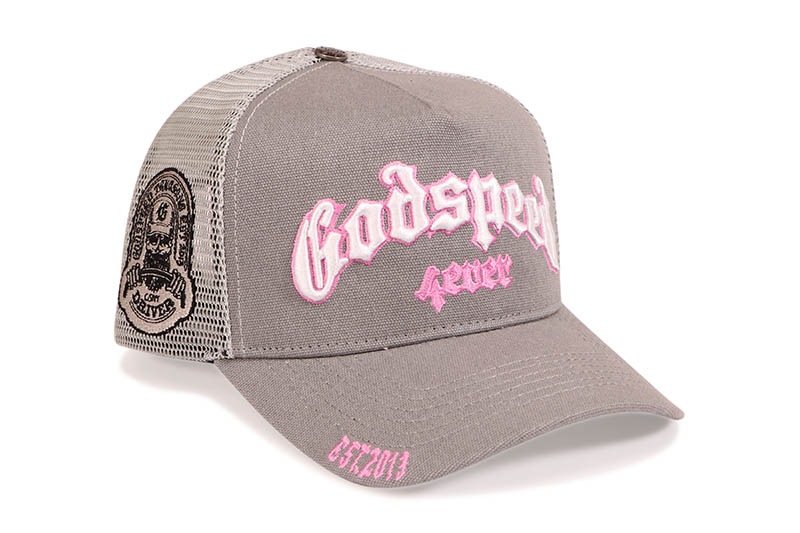 GODSPEED GS FOREVER TRUCKER HAT (GREY/PINK)