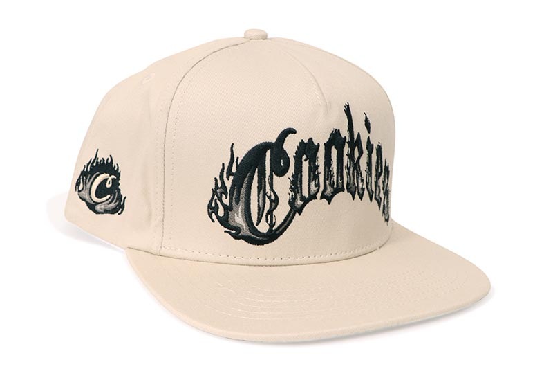 COOKIES ON FIRE 5 PANEL SNAPBACK HAT (NATURAL) CM253XSH07