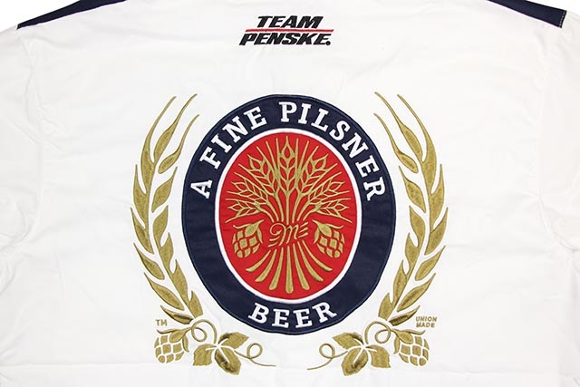 JH Design BRAD KESELOWSKI MILLER LITE 2019 PIT SHIRT (WHITE/NAVY)