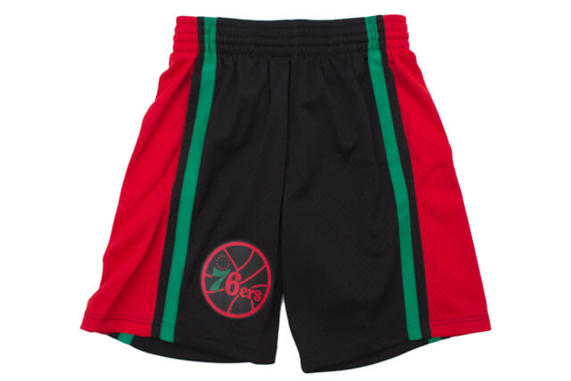 MITCHELL & NESS XMAS SWINGMAN MESH SHORTS(PHILADELPHIA 76ERS/1996-97/BLACK) SMSHNG18811