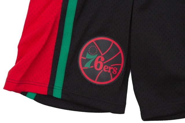MITCHELL & NESS XMAS SWINGMAN MESH SHORTS(PHILADELPHIA 76ERS/1996-97/BLACK) SMSHNG18811