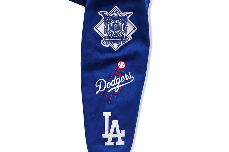 JH Design LOS ANGELES DODGERS REVERSIBLE WOOL POLY TWILL JACKET (DOD103SHL0:ROYAL)