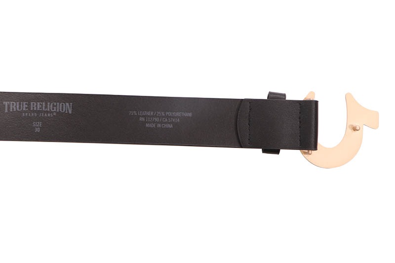 TRUE RELIGION HORSESHOE BUCKLE BELT (TRMBUK001:GOLD METAL)