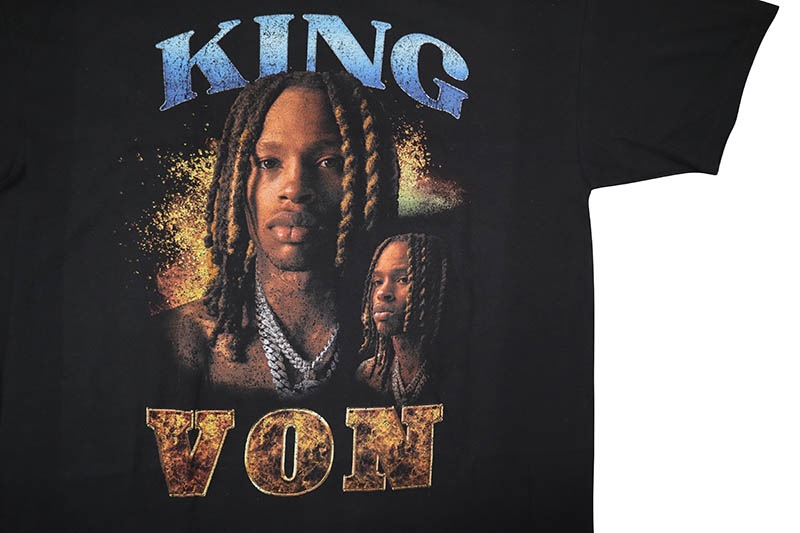 KING VON FLAMES GRAPHIC S/S T-SHIRT (BLACK)