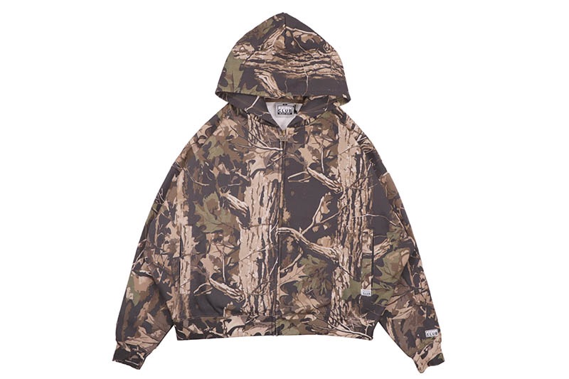 PRO CLUB HEAVYWIDE FLEECE ZIP-UP HOODIE (TREE CAMO) 54PC0301