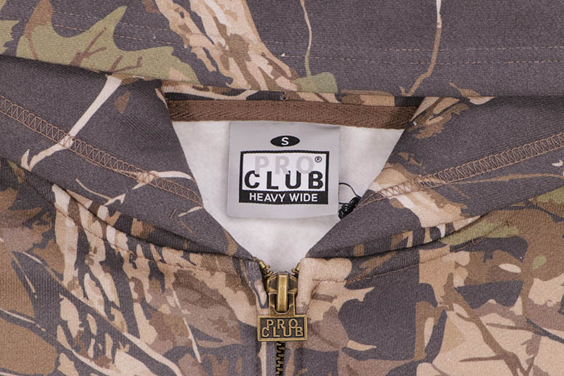 PRO CLUB HEAVYWIDE FLEECE ZIP-UP HOODIE (TREE CAMO) 54PC0301