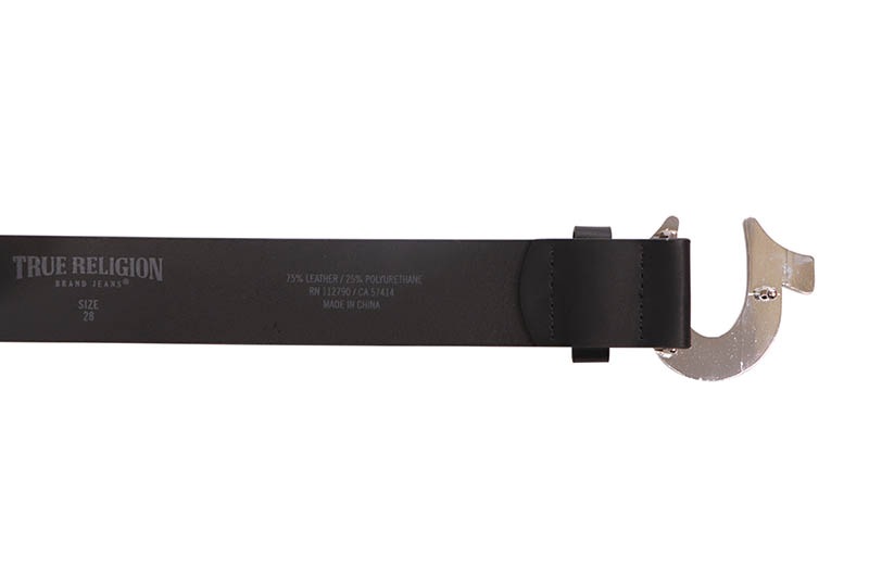 TRUE RELIGION HORSESHOE BUCKLE BELT (TR300897:SILVER METAL)