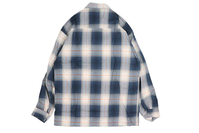 CALTOP PLAID FLANNEL LONG SLEEVE SHIRT (#2000:BLUE/ORANGE)