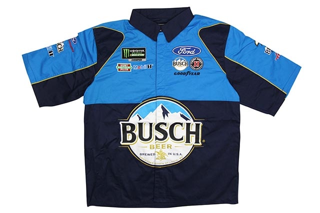 JH Design KEVIN HARVICK BUSCH BEER 2019 PIT SHIRT (NAVY/BLUE)