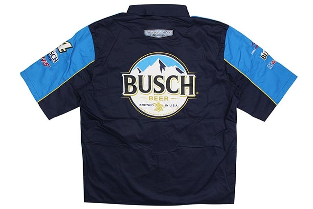 JH Design KEVIN HARVICK BUSCH BEER 2019 PIT SHIRT (NAVY/BLUE)
