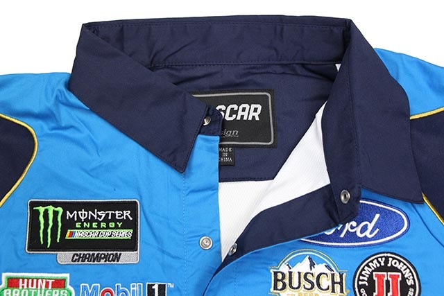 JH Design KEVIN HARVICK BUSCH BEER 2019 PIT SHIRT (NAVY/BLUE)