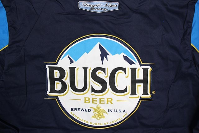 JH Design KEVIN HARVICK BUSCH BEER 2019 PIT SHIRT (NAVY/BLUE)