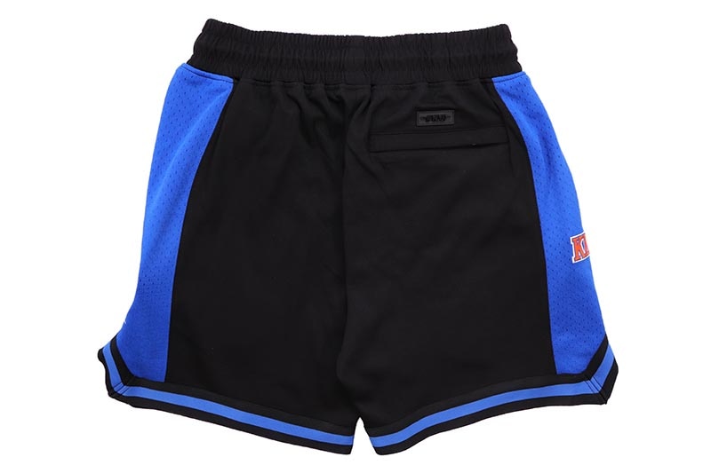 PRO STANDARD NEW YORK KNICKS SCRIPT TAIL DOUBLE KNIT 2.0 SHORT (BNK3515427-BRB:BLACK/ROYAL BLUE/BLACK)