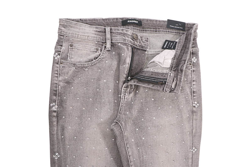 KINDRED RHINESTONE STACKED FIT PANTS (KD2214P:GREY)