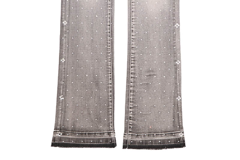 KINDRED RHINESTONE STACKED FIT PANTS (KD2214P:GREY)