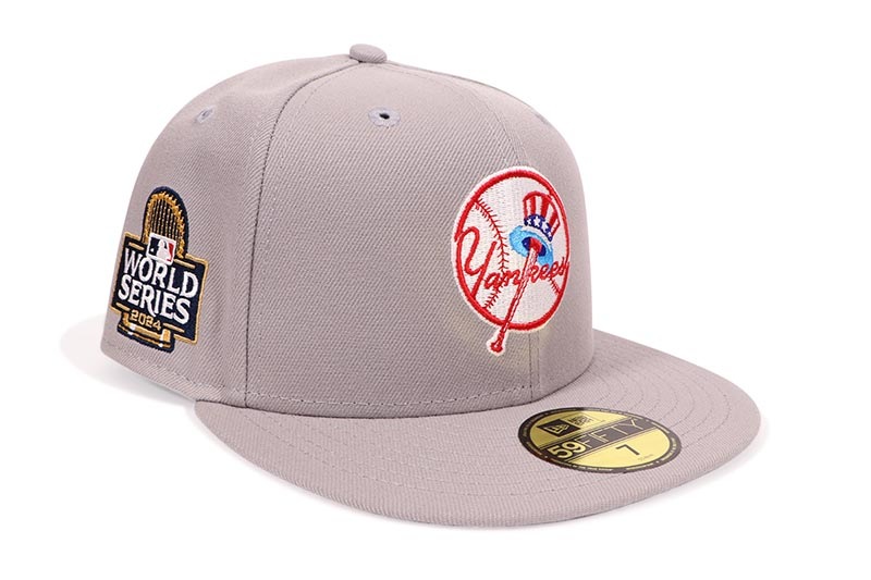 NEW ERA NEW YORK YANKEES 59FIFTY FITTED CAP (2024 WORLD SERIES SIDE PATCH/GREY UNDER VISOR/GREY PRIMARY LOGO) 70945761