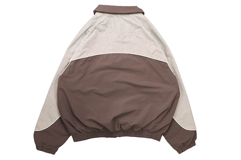 KINDRED RHINESTONE NYLON ZIP UP TRACKSUIT (KD2236:BROWN/KHAKI)