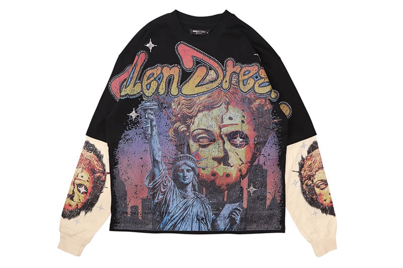 ROKU STUDIO FALLEN DREAMS TWOFER LONG SLEEVE TEE (RK1481953:BLACK)