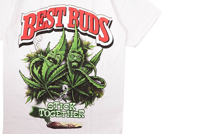 STREET WEAR SUPPLY BEST BUDS STICK TOGETHER T-SHIRT (WHITE)