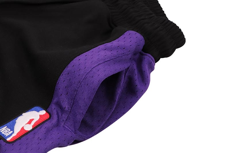 PRO STANDARD LOS ANGELES LAKERS SCRIPT TAIL DOUBLE KNIT 2.0 SHORT (BLL3515428-BKP:BLACK/PURPLE)