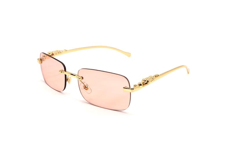 KD EYEWEAR PANTHER LEOPARD RIMLESS SUNGLASSES (CHAMPAGNE)