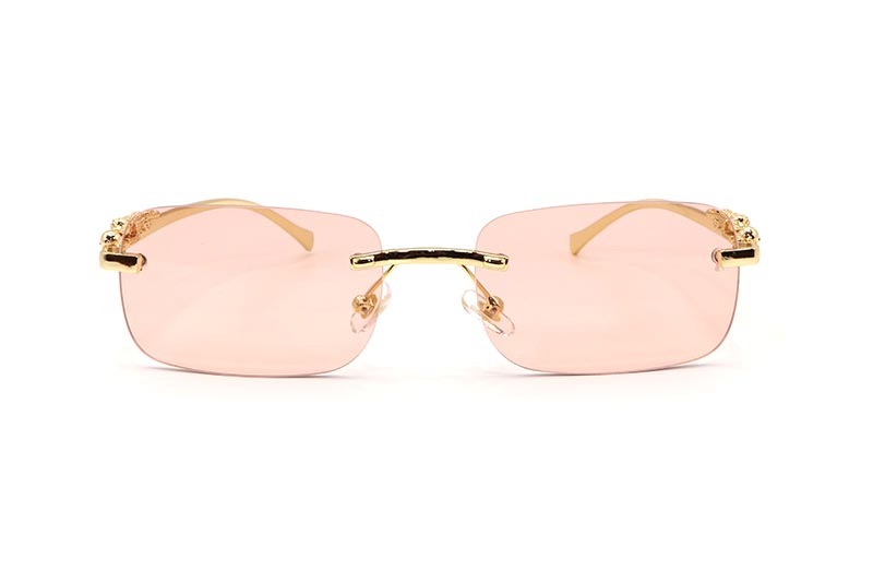 KD EYEWEAR PANTHER LEOPARD RIMLESS SUNGLASSES (CHAMPAGNE)