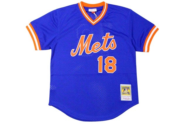 MITCHELL & NESS NEW YORK METS AUTHENTIC MESH BP JERSEY DARRYL