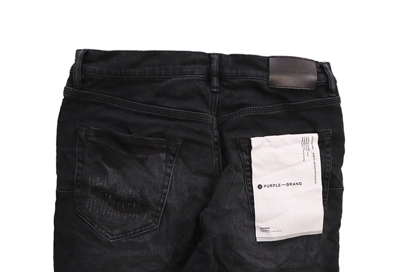 PURPLE BRAND LOW RISE SKINNY JEAN (P001-LXBO423:LUREX REPAIR OVERDYE BLACK)
