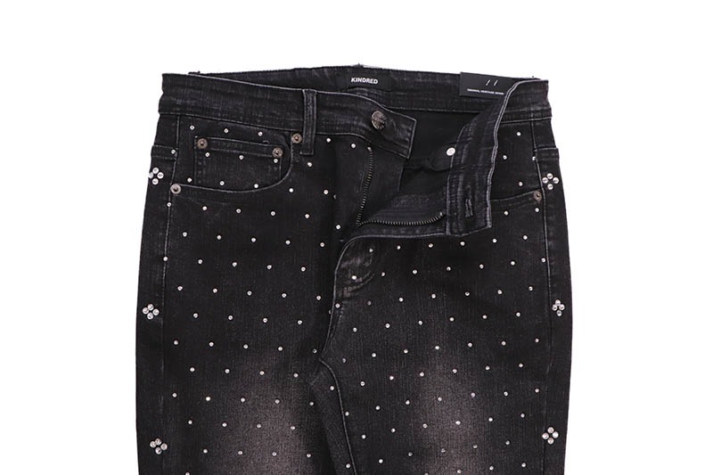 KINDRED RHINESTONE STACKED FIT PANTS (KD2214P:BLACK)