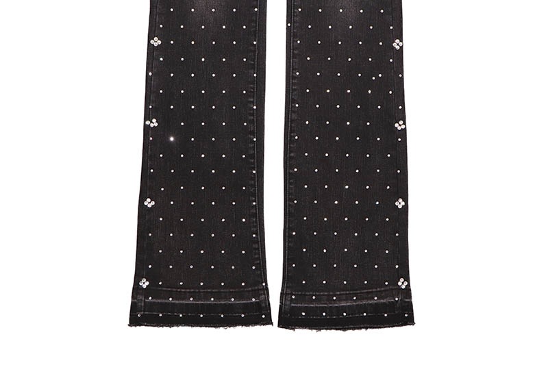 KINDRED RHINESTONE STACKED FIT PANTS (KD2214P:BLACK)