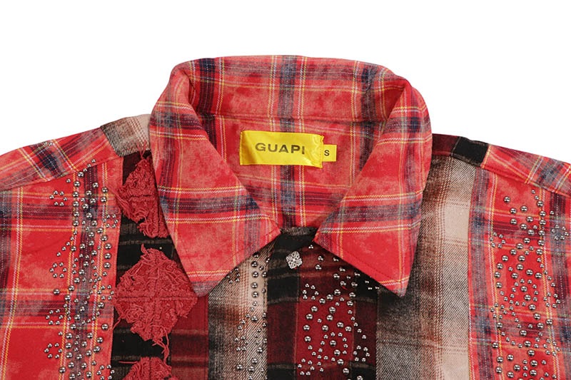 GUAPI BLOOD RED PATCH FLANNEL (639BRPF)