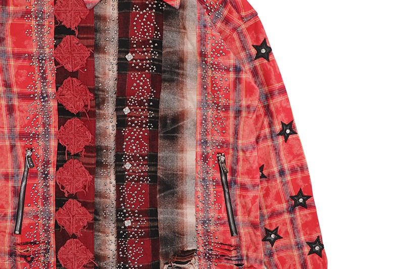 GUAPI BLOOD RED PATCH FLANNEL (639BRPF)