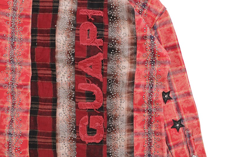 GUAPI BLOOD RED PATCH FLANNEL (639BRPF)