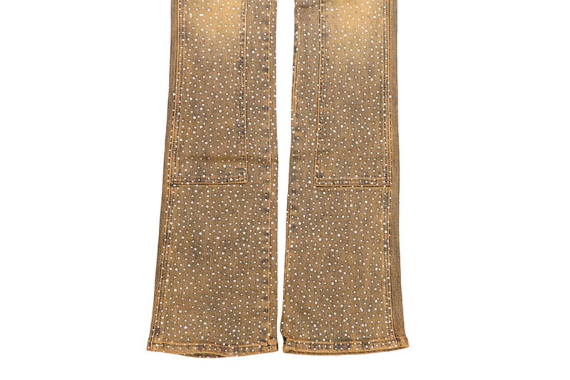 KINDRED RHINESTONE DOUBLE KNEE STACKED FIT PANTS (KD2213P:VEGAS)
