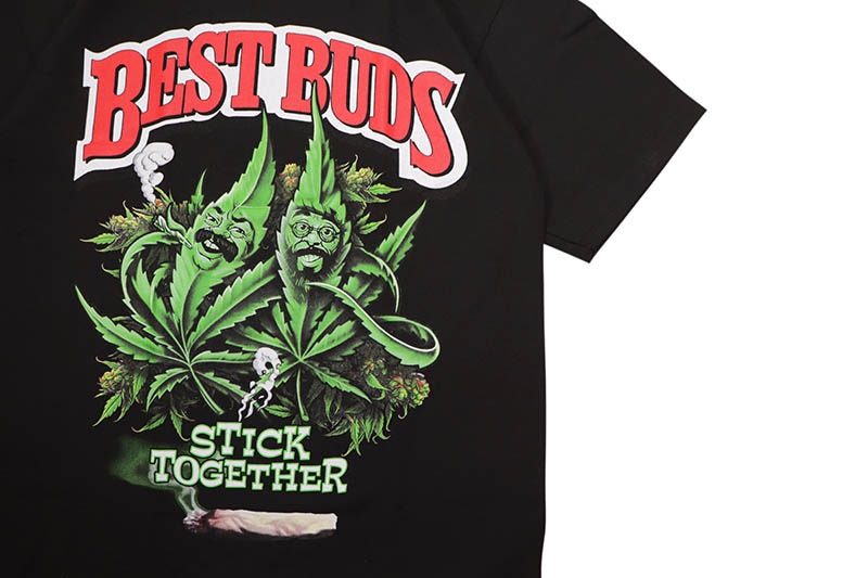 STREET WEAR SUPPLY BEST BUDS STICK TOGETHER T-SHIRT (BLACK)