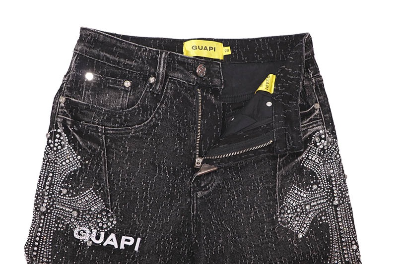 GUAPI VINTAGE BLACK DISTRESSED DENIM SHORTS (841VBDDS) | Brand,G-L