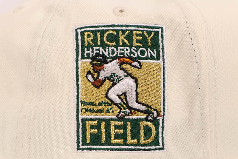 NEW ERA OAKLAND ATHLETICS 9FORTY AF ADJUSTABLE CAP (RICKEY HENDERSON FIELD SIDE PATCH/GREY UNDER VISOR/CHROME DARK GREEN)