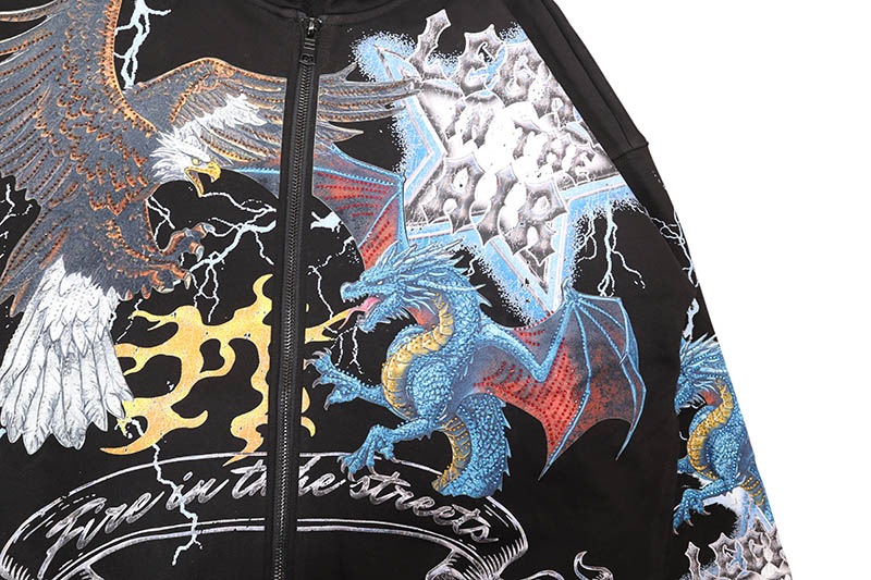 ROKU STUDIO LEGEND IN THE AIR ZIP BOXY HOODIE (RK5481857-BLK:BLACK)