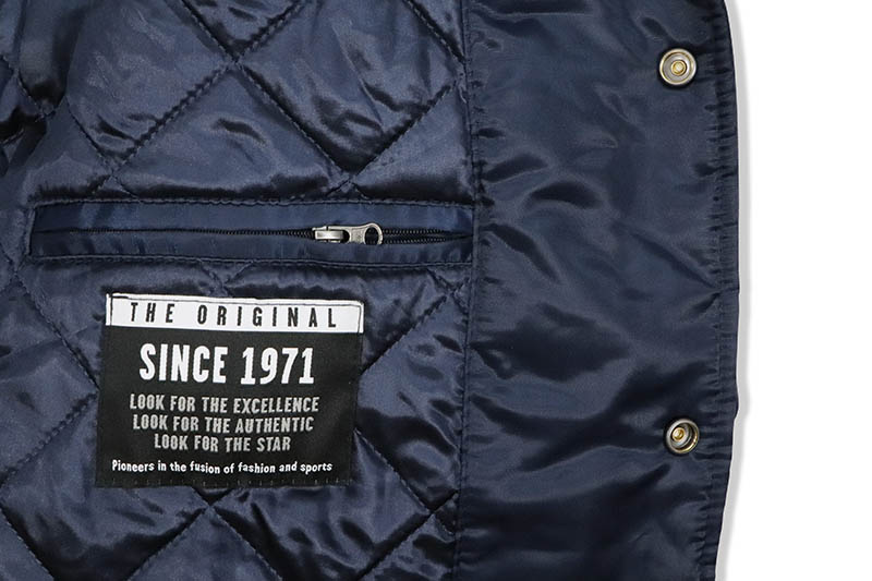 STARTER NEW YORK YANKEES SATIN VARSITY JACKET (LS85N664:NAVY)