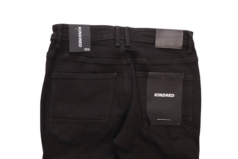 KINDRED STACKED FIT DENIM CARGO PANTS (KD2056B:JET BLACK)