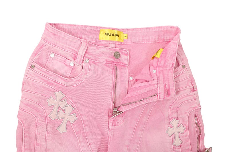 GUAPI FRENCH ROSE CROSS BUCKLE SHORTS (863FRCBS)