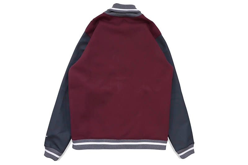 NIKE STOCK LETTERMAN JACKET (DJ5971-669:TM DARK MAROON/TM ANTHRACITE/TM WHITE)